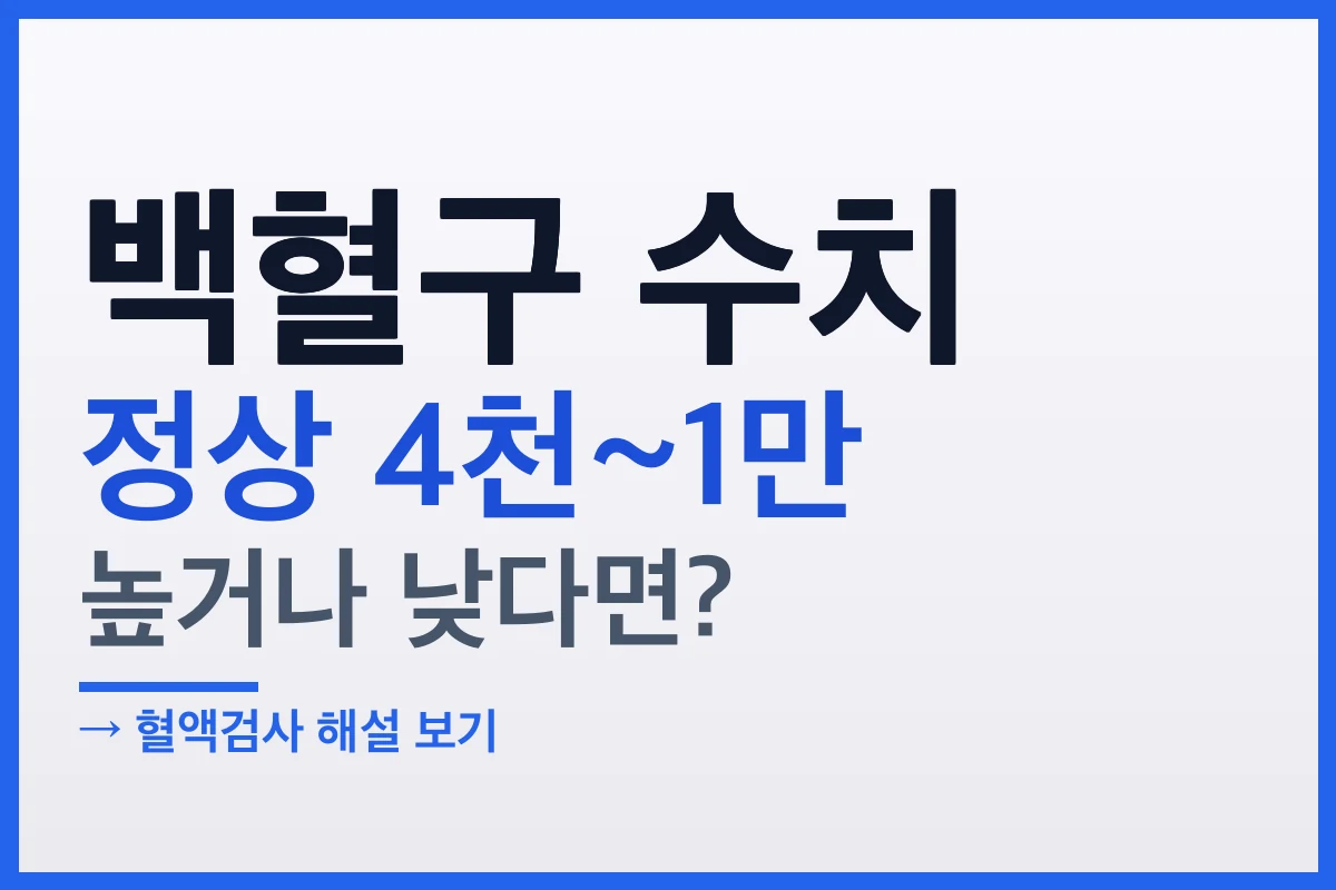 백혈구 수치 정상범위, 높거나 낮으면 무엇을 의미할까